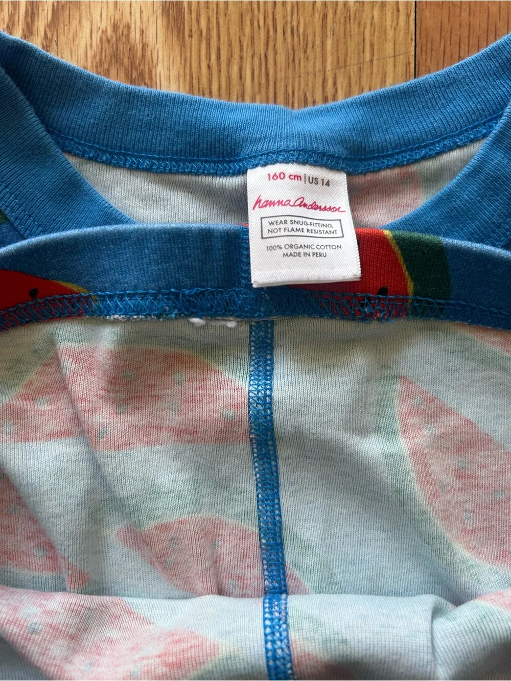 Hanna Andersson Blue Watermelon Print Pajama Set Size 160/US14